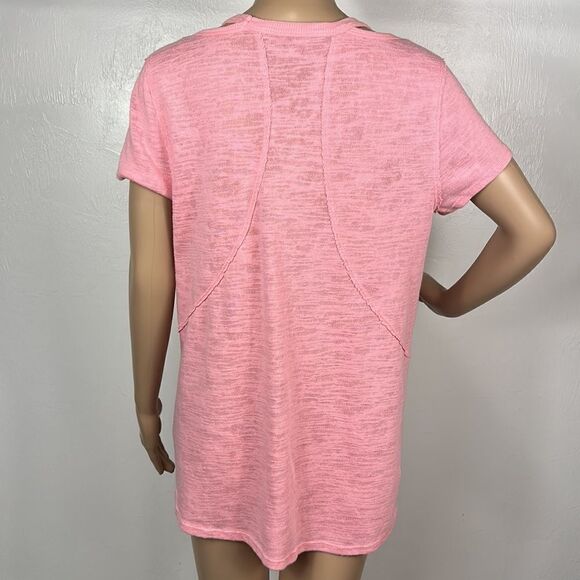 Calvin Klein Pink Cotton Short Sleeve Cut Outs T-shirt Top Size M - Picture 5 of 8